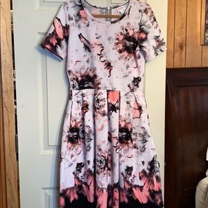 LuLaRoe unicorn watercolor Amelia pink tie dye XL